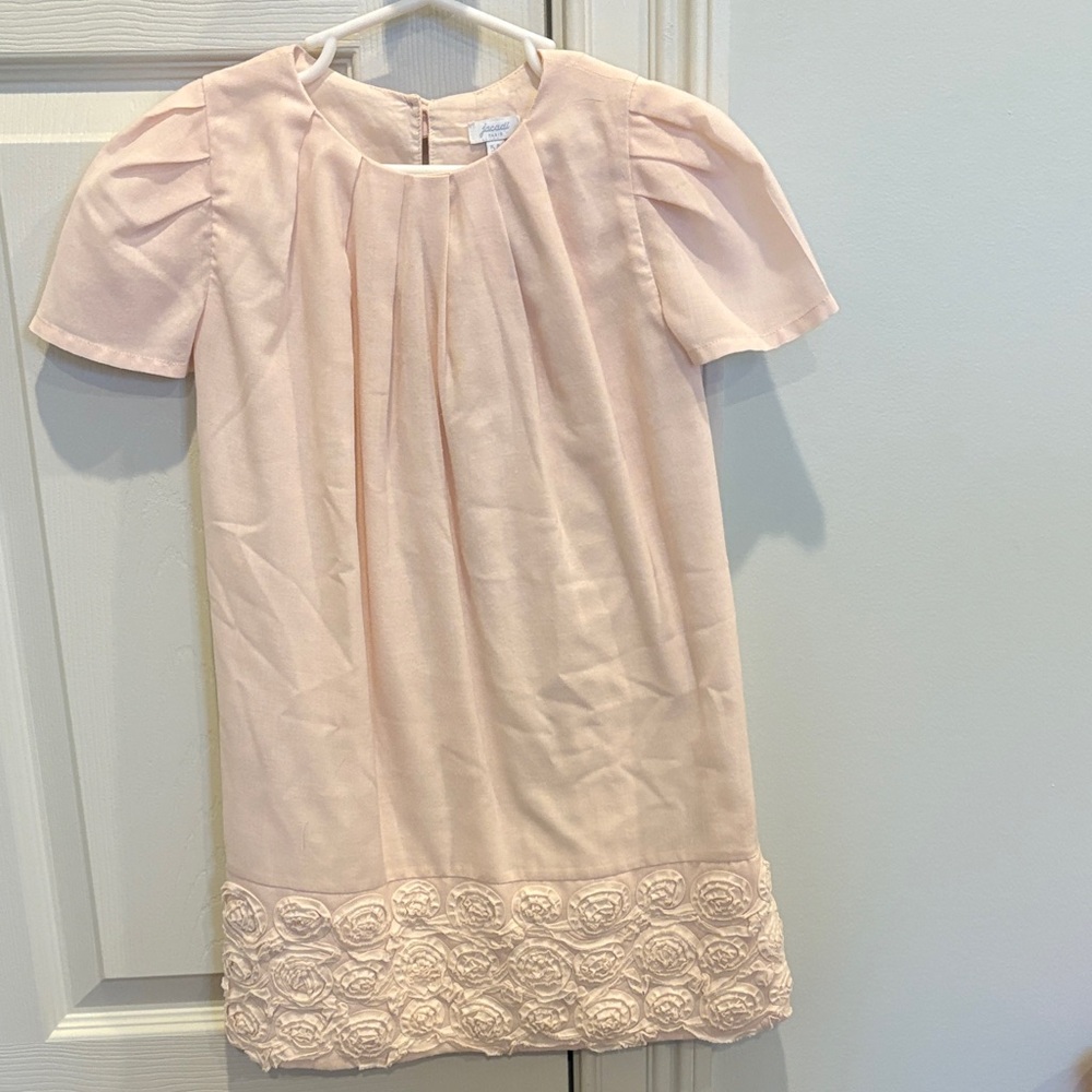 Jacadi Blush Pink Dress with Floral Hem
